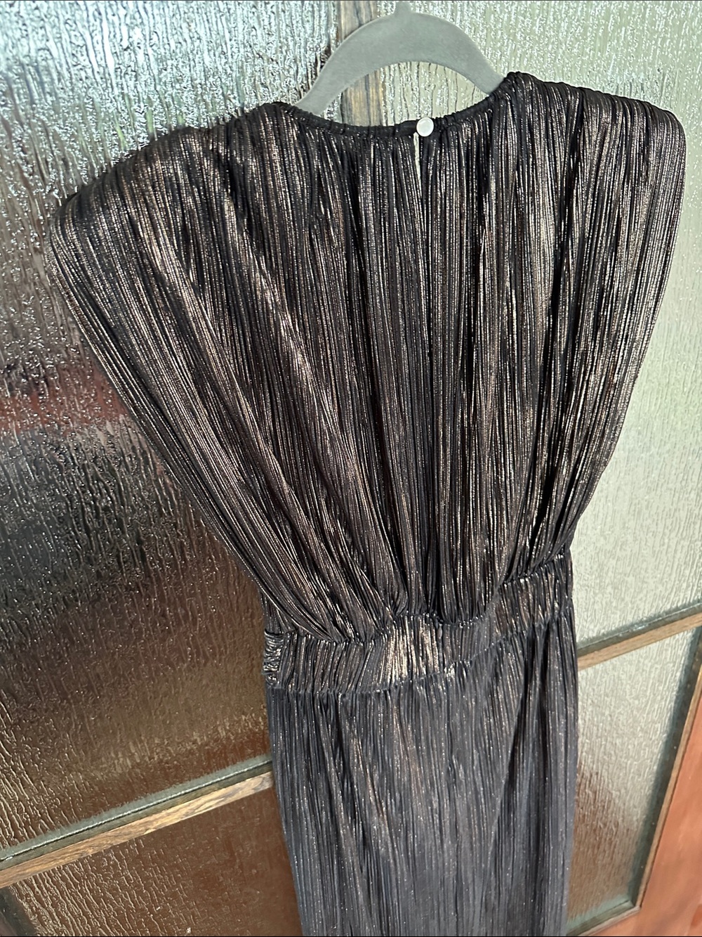 Sabina Musayev Sivian Dress
Metallic Brown Pleated Evening Gown size Large. - Picture 10 of 12